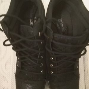Black hidden wedge lace sneakers  NWOT